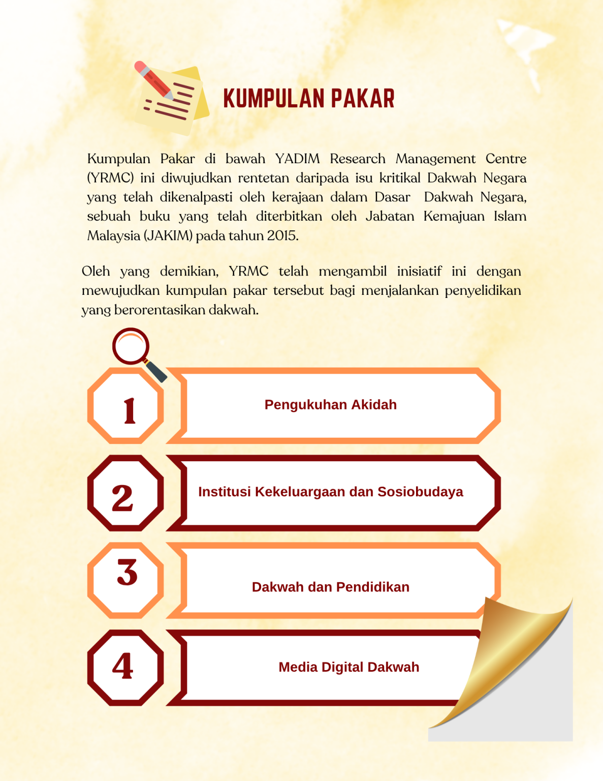 Kumpulan-Kumpulan Pakar - YADIM RESEARCH MANAGEMENT CENTRE